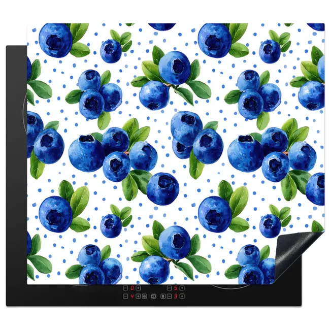 Inductiebeschermer - Bessen - Patroon - Blauw