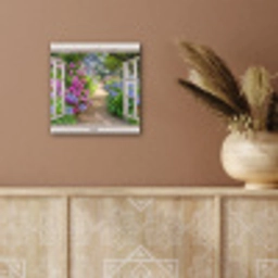 Hortensia - Doorkijk - Bloemen - Zomer - Paars - Pad aluminium wit klein -sfeer4