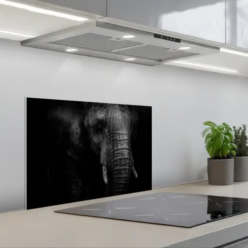 Olifant - Dier - Portret keuken achterwand spatscherm klein -3d_schuin