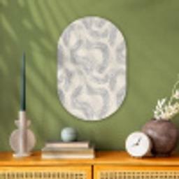 Lijnen - Patroon - Beige - Minimalistisch Wandcirkel Ovaal Forex klein 630 -sfeer2