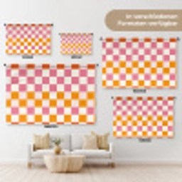 Vierkant - Patroon - Oranje Wandkleed katoen klein 269 -tsfeer8_DE