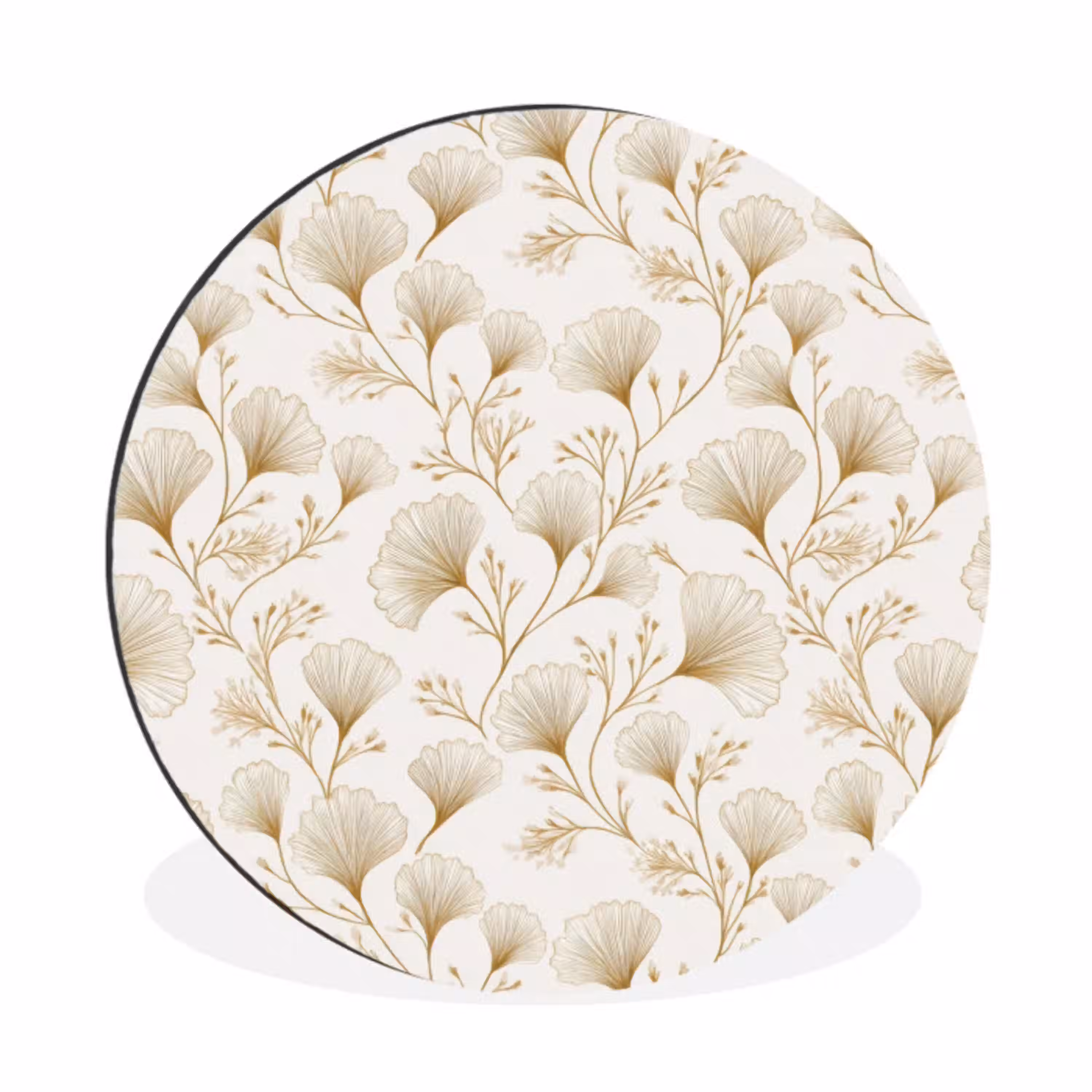 Ginkgo - Takken - Goud Wandcirkel aluminium klein 190 -3d