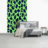 Panterprint - Blauw - Groen fotobehang vinyl groot 66 -slaapkamer