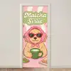 Matcha - Hond - Roze - Groen deurposter klein -3d_beige