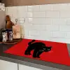 Kat - Zwart - Staart Inductie beschermer vinyl 3mm klein -sfeer3