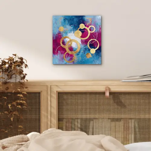 Cirkels - Goud - Abstract aluminium wit klein -sfeer3
