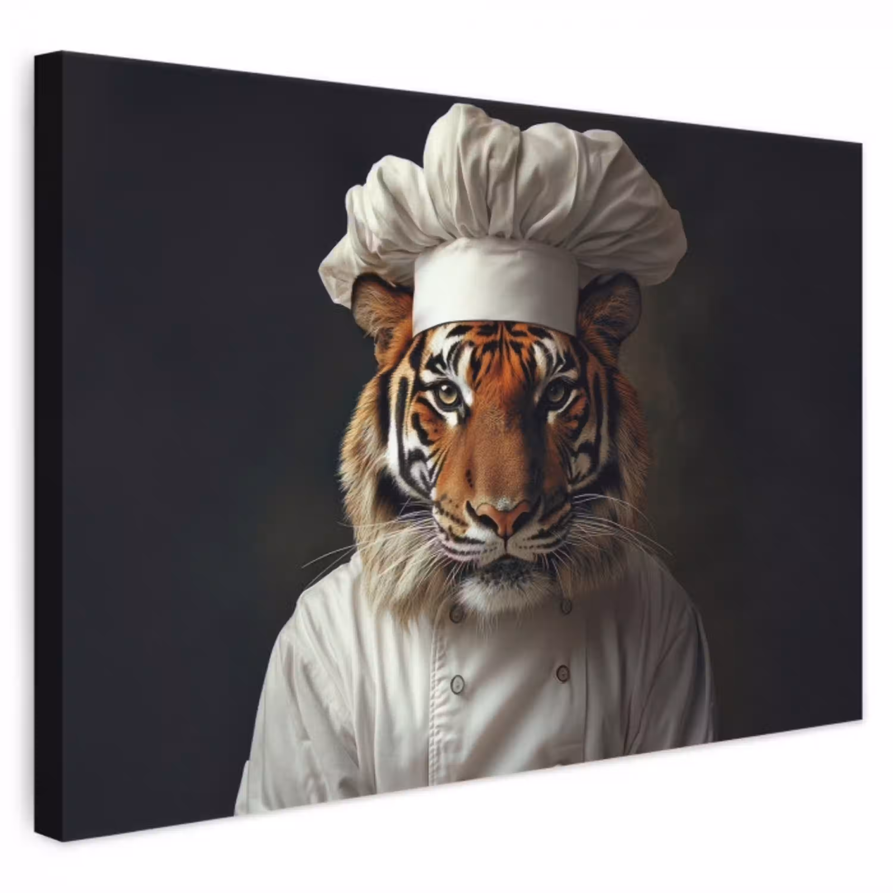 Tijger - Kokskleding - Bruin canvas 2cm klein -3d