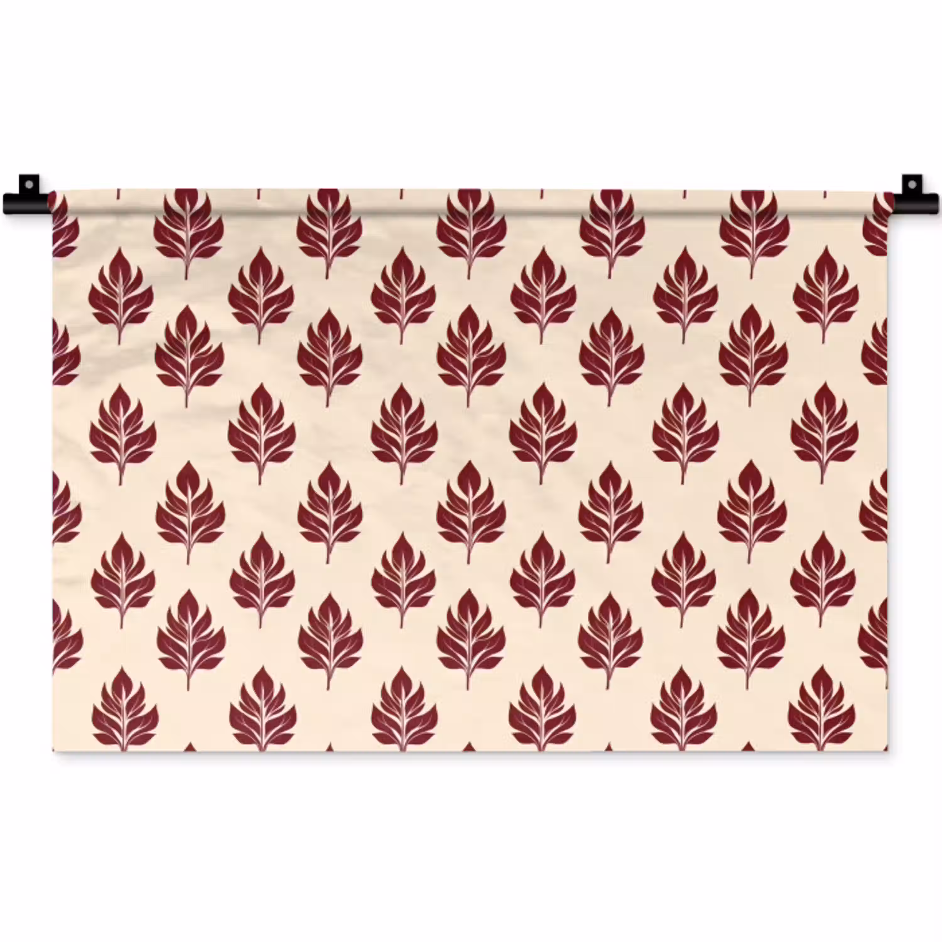 Botanisch - Patroon - Bordeaux Wandkleed katoen klein 269 -zz3d