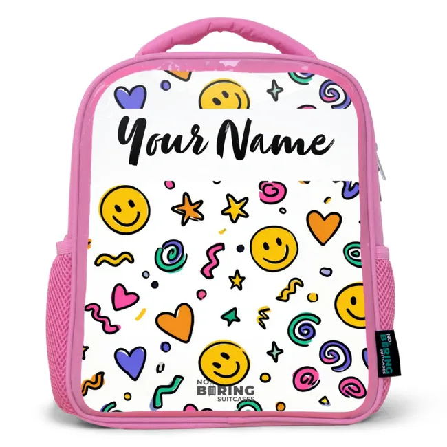 Kids' Backpacks with name Pink -. Smiley - Heart - Star