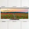 Klaprozen - Landschap - Rood - Bloemen keuken achterwand 2 middel -3d