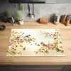 Takken - Bloemen - Vogeltjes - Roze Inductie beschermer vinyl 3mm klein -sfeer5