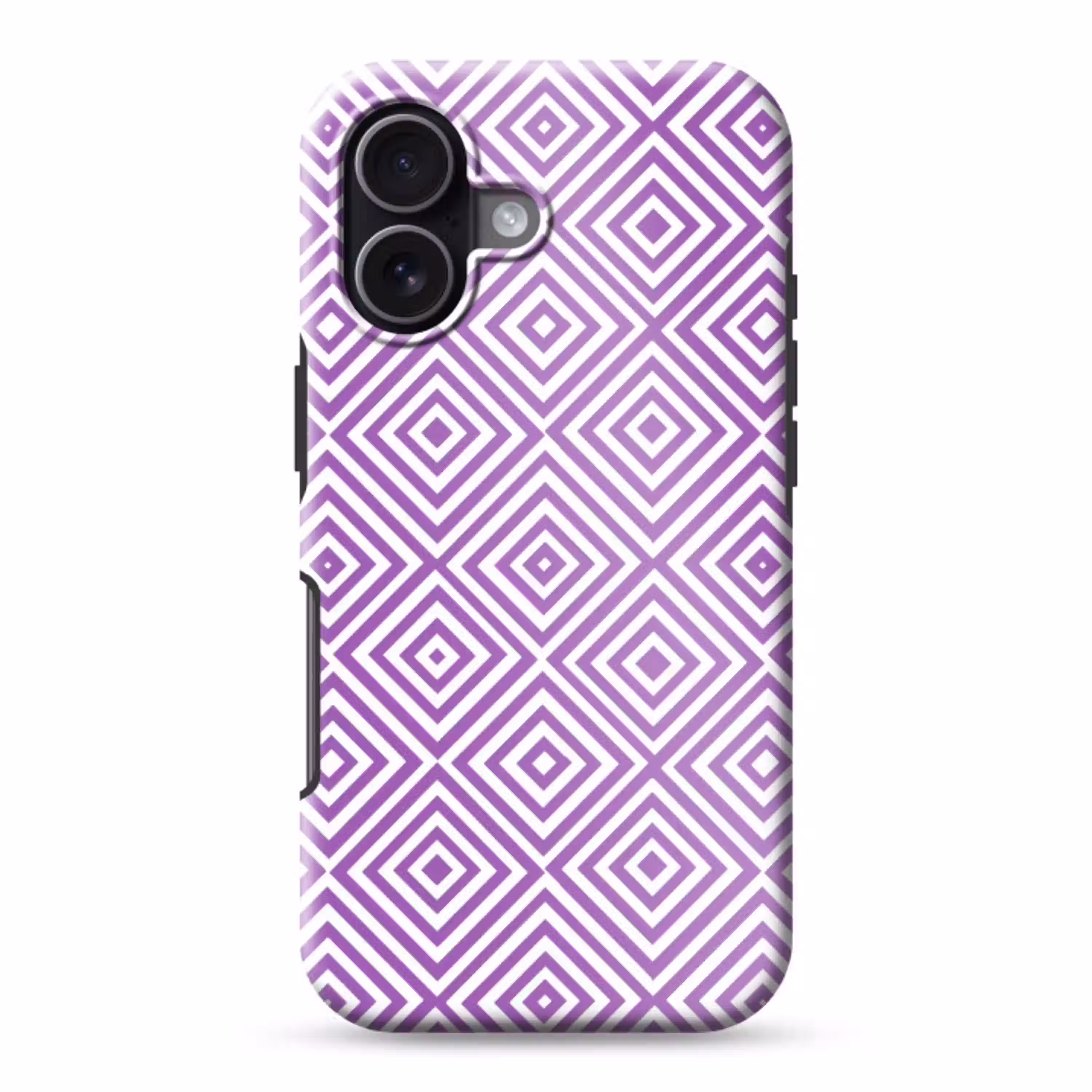 Paars - Geometrisch - Ruiten - Concentrisch - Patroon Toughcase MagSafe Apple iPhone 17 klein 1017 -3d