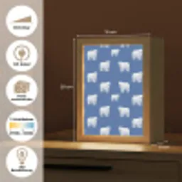 IJsbeer - Patroon - Blauw Light Box met kabel (Tafellamp) klein 925 -USP_websiteoverzichtDE