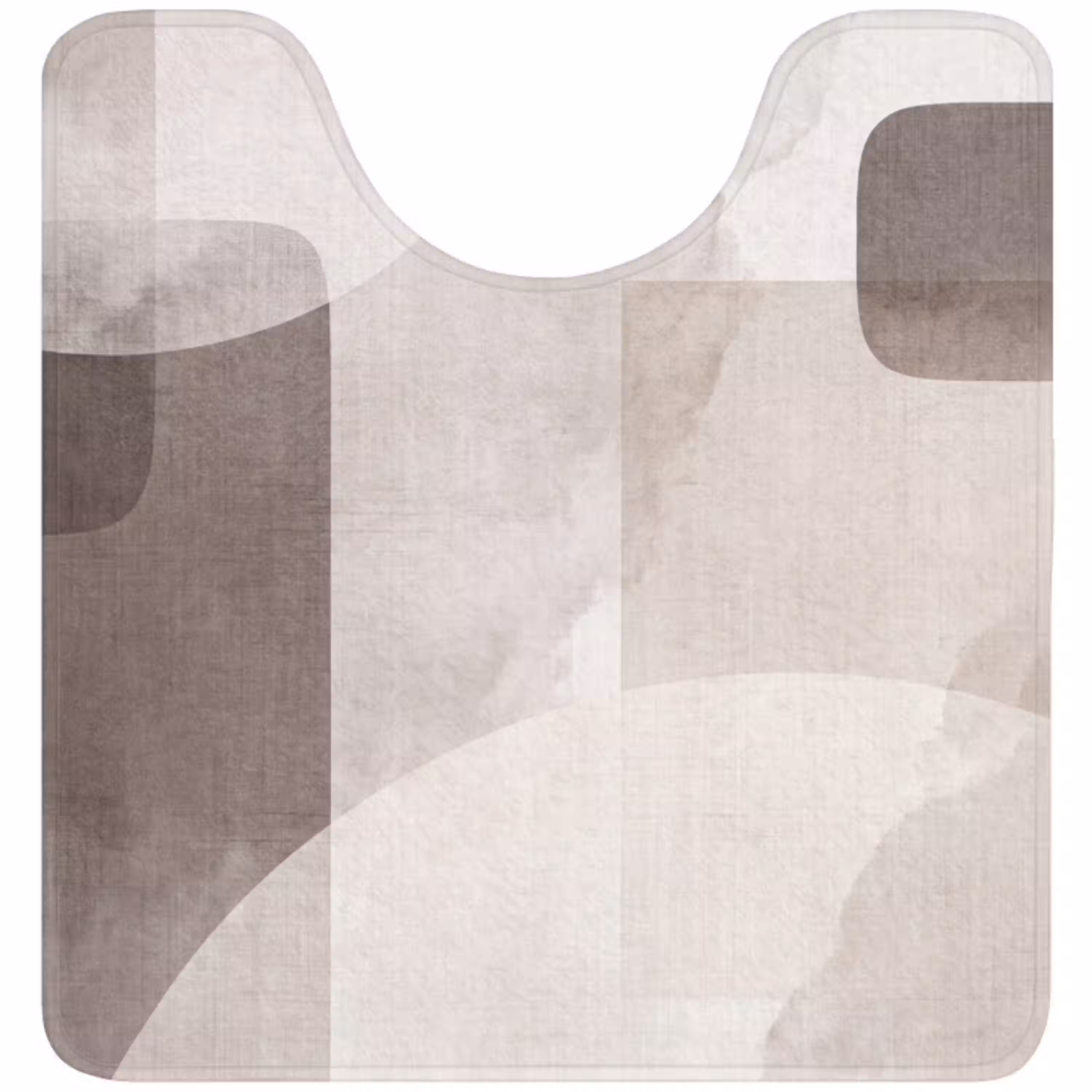 Abstracte vormen - Beige WCmat U-uitsnede middel -3d