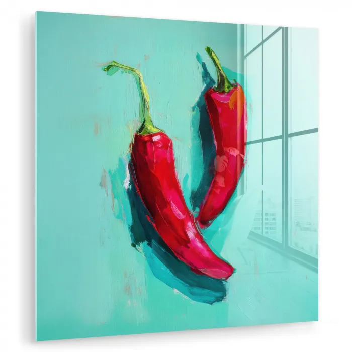 Chilipepers - Geverfd - Rood plexiglas 5mm klein -zzzproduct_nieuw