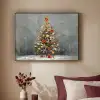 Kerstboom - Cadeaus - Rood - Goud Textielframe zwart klein -sfeer1