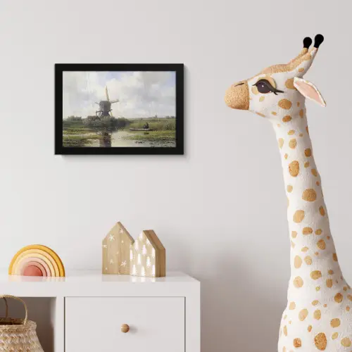 Molen - Willem Roelofs - Oude meesters - Kunst fotolijst zwart zonder passe partout klein -usfeer4_kinderkamer