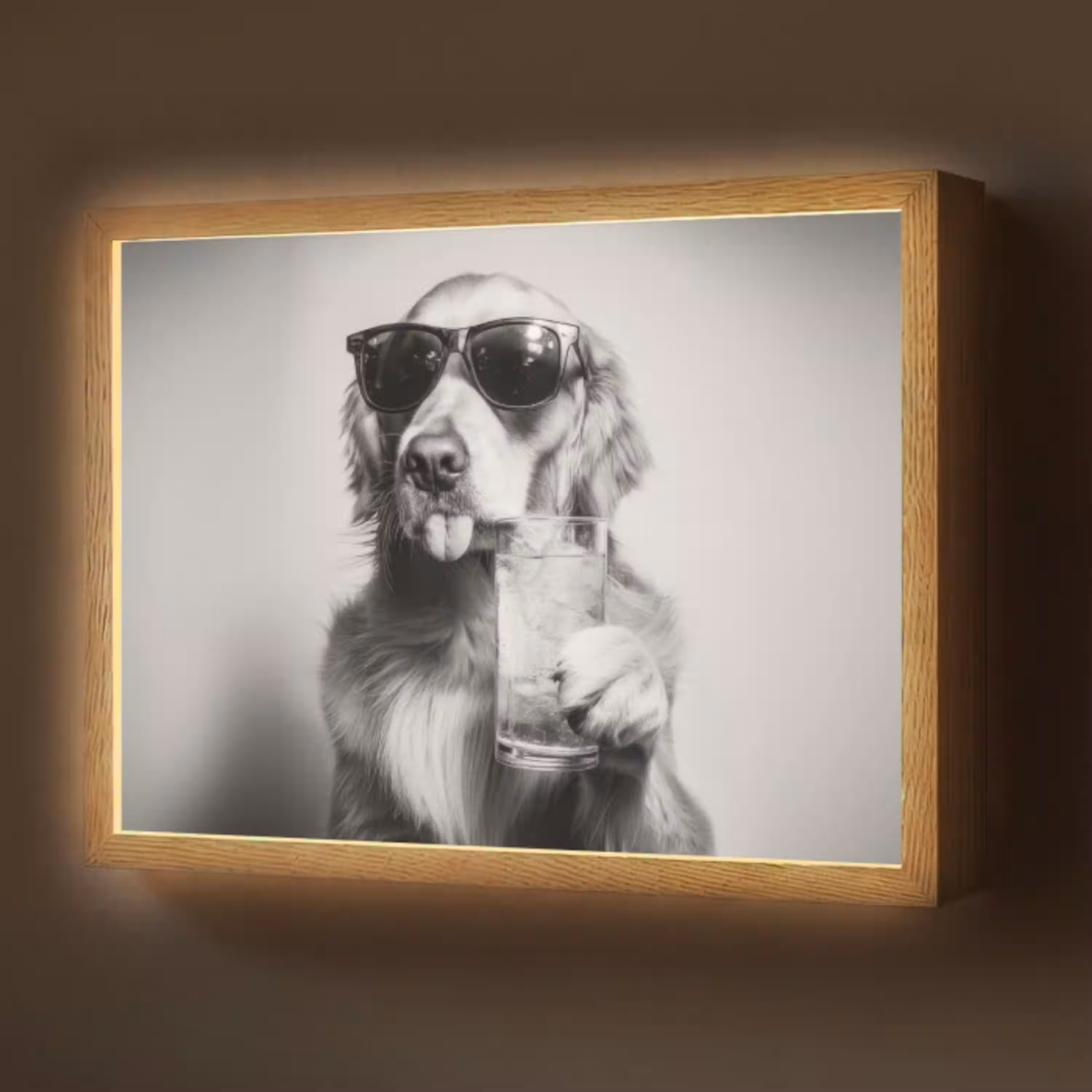 Golden retriever - Hond - Zonnebril - Gkas Light Box met batterij (Wandlamp) middel -z3d_website