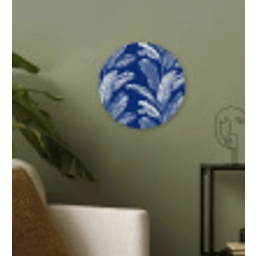 Blad - Palm - Blauw Wandcirkel kunststof plaat 5mm dik klein 188 -sfeer3
