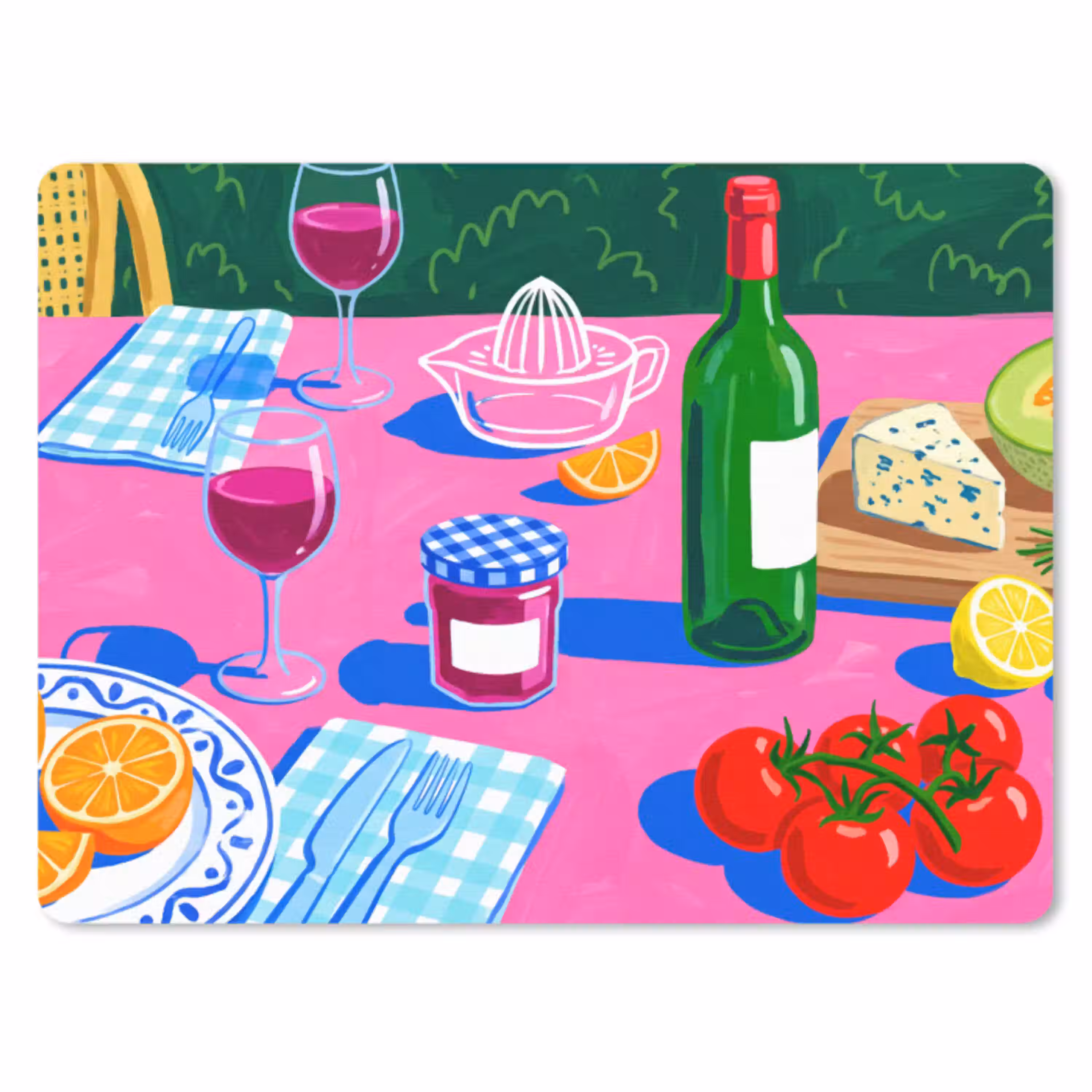 Eten - Tafel - Illustratie muismat rubber klein -3d