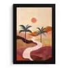 Heuvels - Palmbomen - Abstract fotolijst zwart zonder passe partout klein -3d
