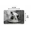 Varken - Schattig - Spaghetti - Zwart wit - Dier Placemat vinyl groot -specs