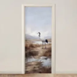 Kraanvogel - Natuur - Realistisch deurposter klein -3d_beige