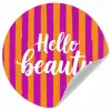 Modern - Hello - Oranje Wandcirkel behangsticker klein -3d