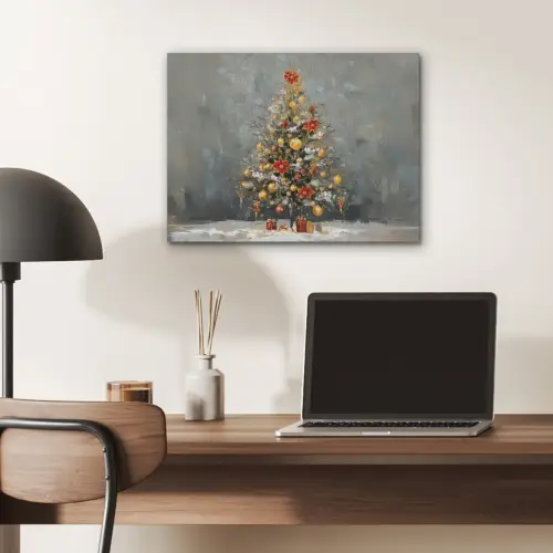 Kerstboom - Cadeaus - Rood - Goud PET vilt klein -sfeer5