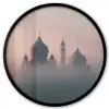 Moskee - Minaretten - mist - Islamitisch Fotolijst rond zonder passe partout klein -3d