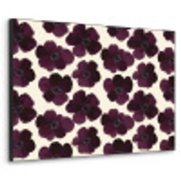 Bloemen - Aquarel - Paars Textielframe zwart klein 947 -3d