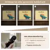 Triceratops - Hoorns - Cirkel - Oranje Light Box met batterij (Wandlamp kind) middel -USP_dimbaarNL