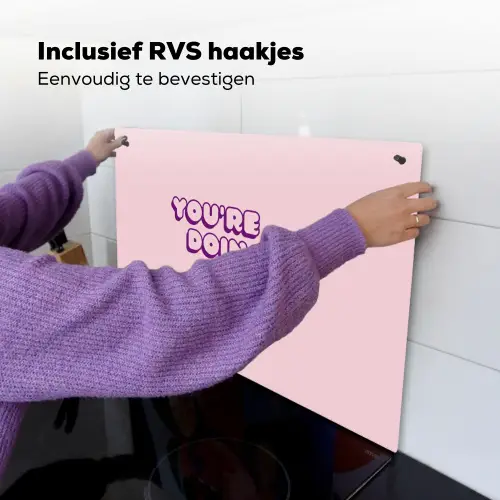 You're doing great - Roze - Bubble letters Inductie beschemer met haakjes klein -ky-ophangen-nl
