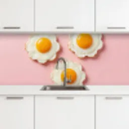 Eieren - Bloem - Roze keuken achterwand 2 middel -3d