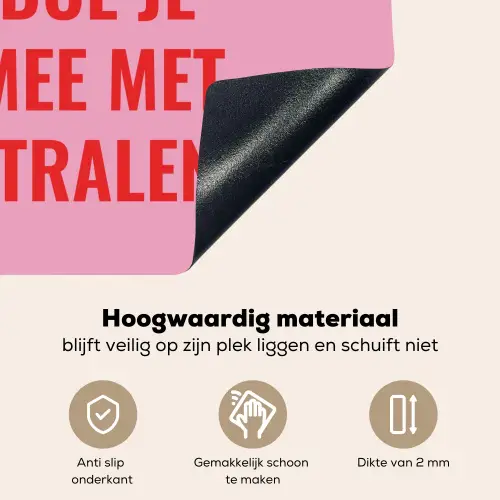 Roze - Zon - Quote Inductie beschemer met haakjes middel -ky-onderkant-nl