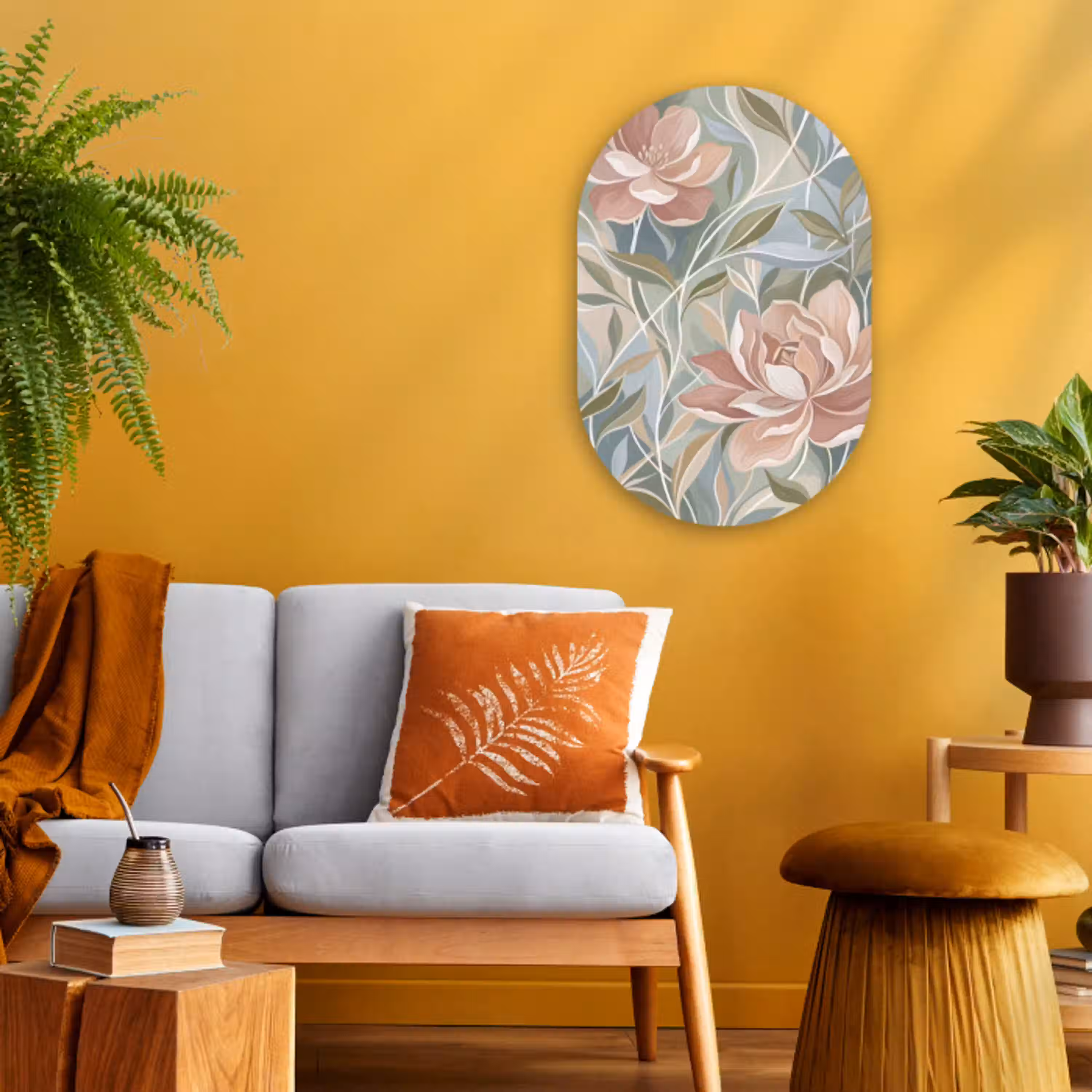 Elegant - Romantiek - Roze Wandcirkel Ovaal Forex klein -sfeer4