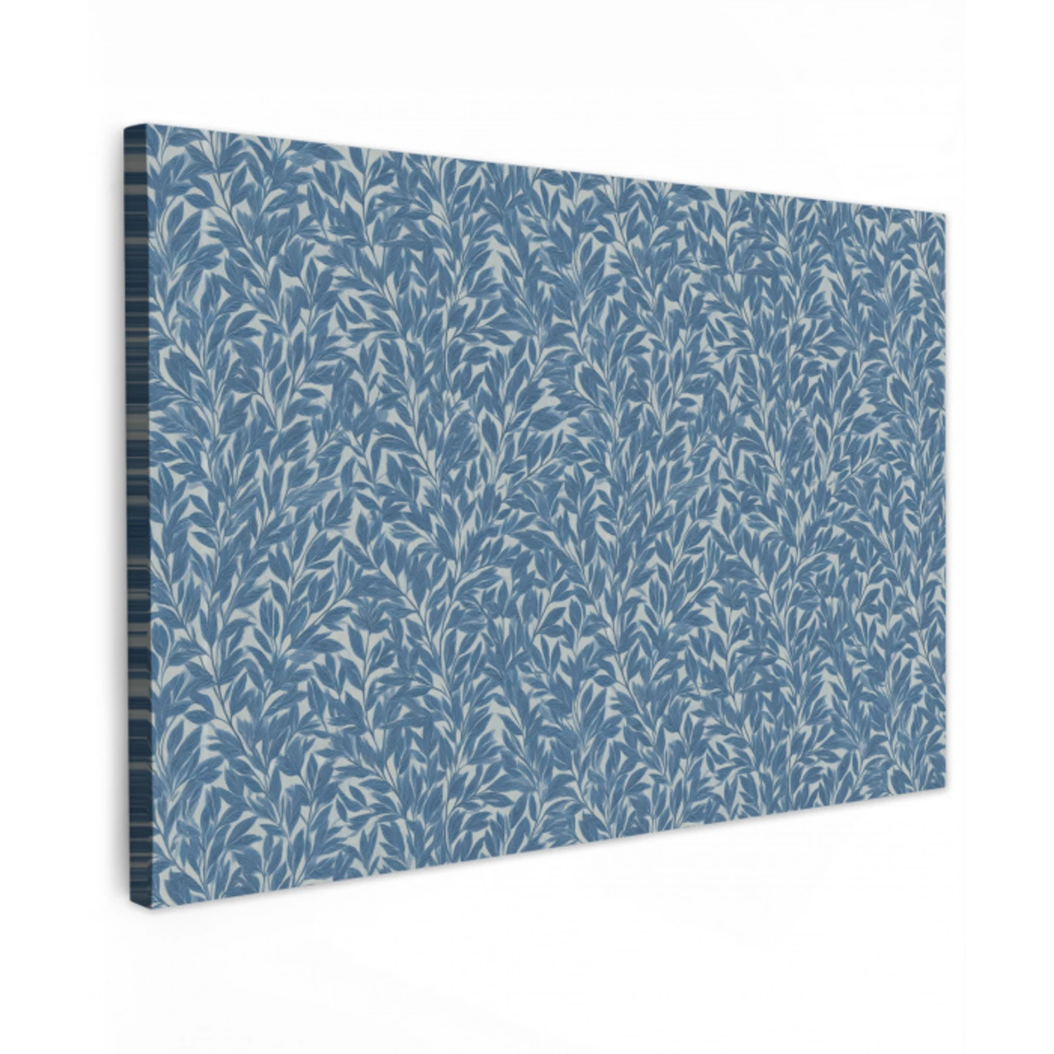 Bladeren - Klassiek - Patroon - Donkerblauw - Vintage canvas 2cm klein 34 -z3d