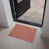 Rood - Beige - Patroon - Lijnen Deurmat klein 898 -sfeer5