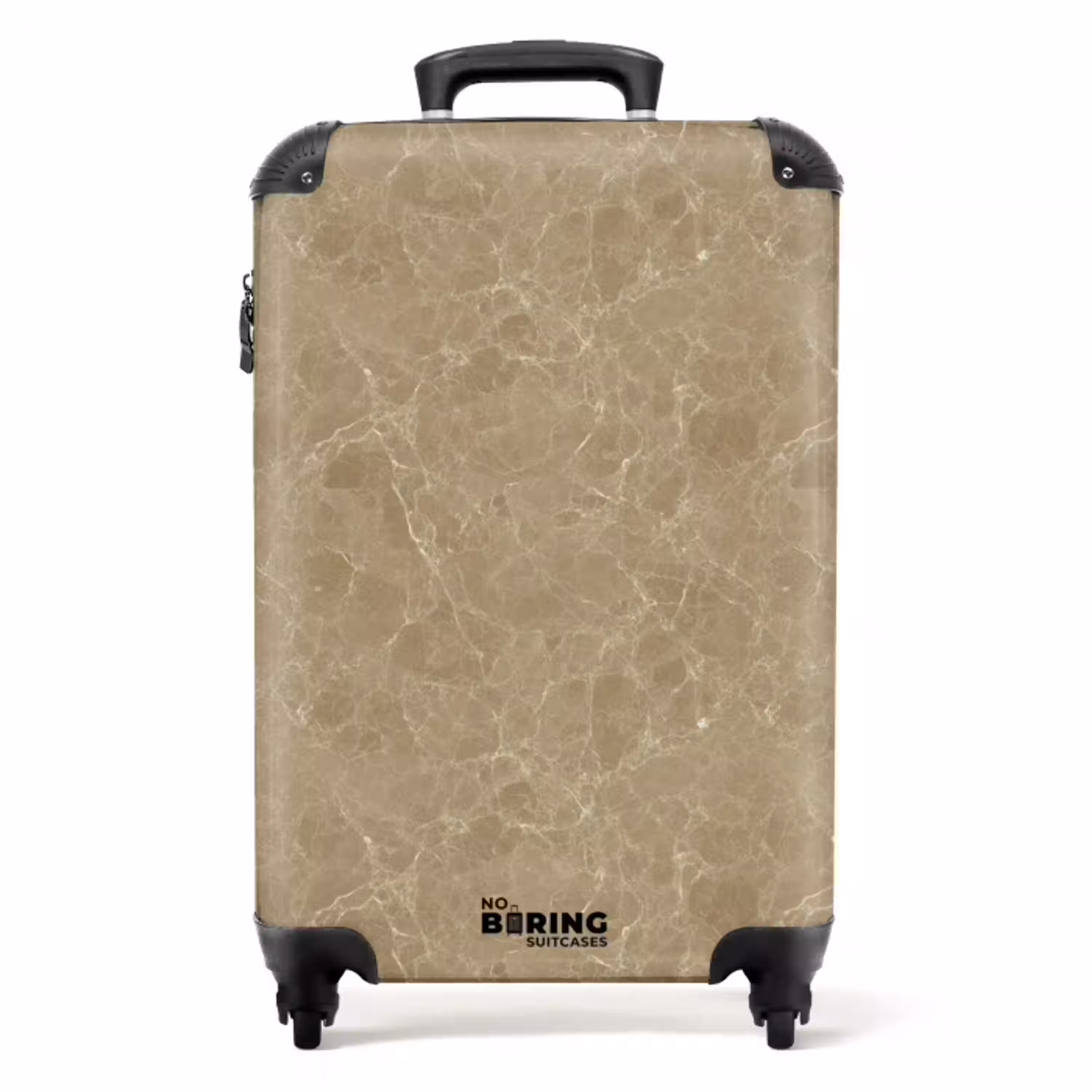 Lichtbeige - Nerven - Marmer NBS - Handbagage koffer - Volwassenen Unisex middel -productfoto_recht