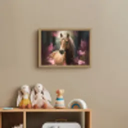 Paard - Bloemen - Roze - Natuur - Bos Light Box met batterij (Wandlamp kind) middel -sfeer2_kind