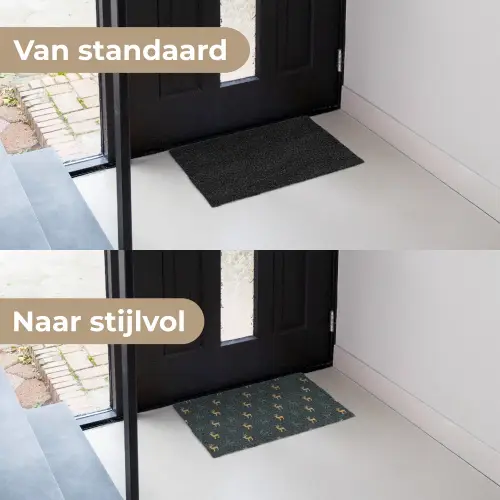 Patroon - Groen - Herten Deurmat klein 898 -voor-na_NL