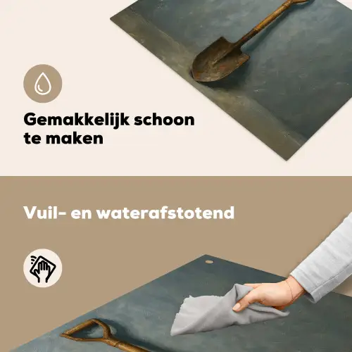 Schep - Gereedschap - Schilderij Inductie beschemer met haakjes klein -ky-schoon-nl