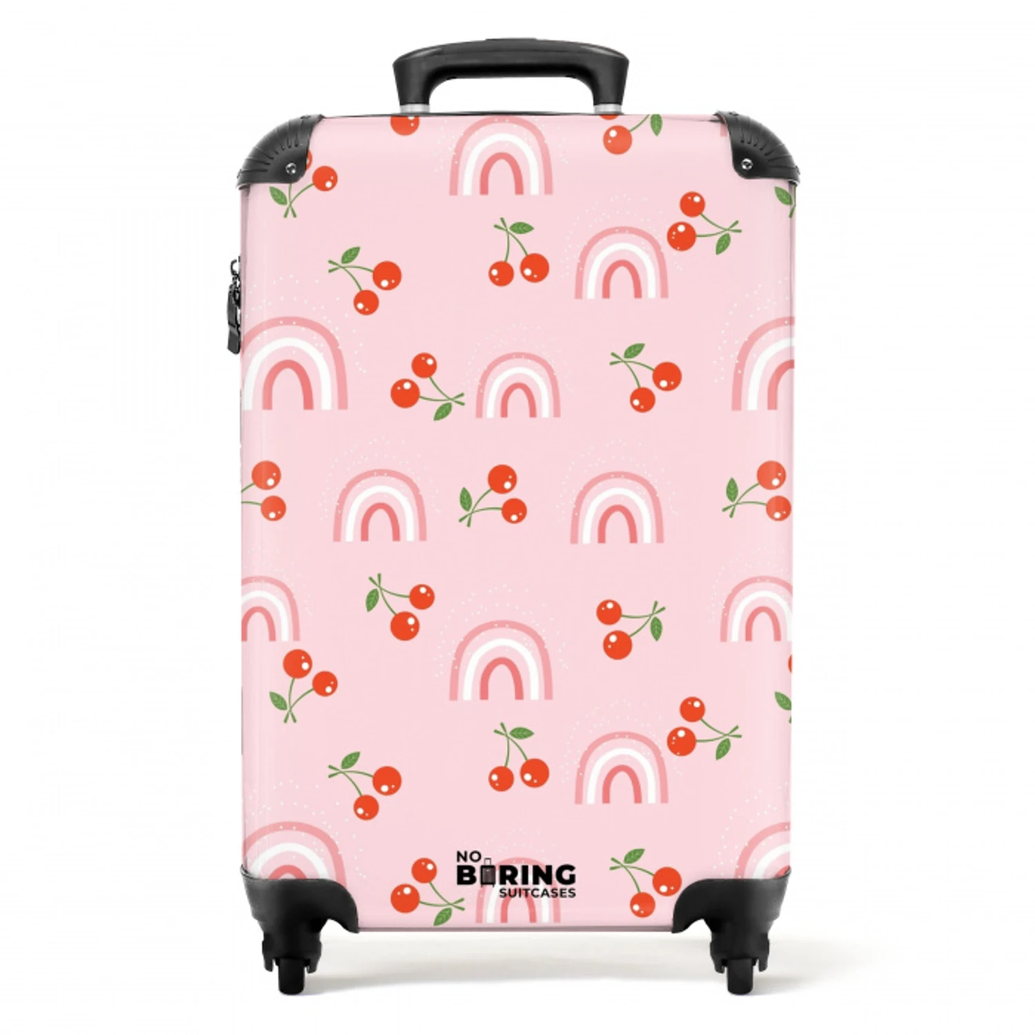 Kersen en regenboogpatroon NBS - Handbagage koffer - Unisex middel -productfoto_recht