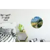 Zandpad - Huis - Bomen - Grasveld Wandcirkel aluminium klein -kinderkamer