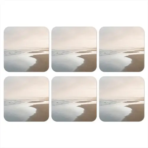 Kustlijn - Strand - Oceaan onderzetter kurk middel -3d