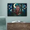 Uil - Mozaïek - Maan - Nacht canvas 2cm klein -sfeer4