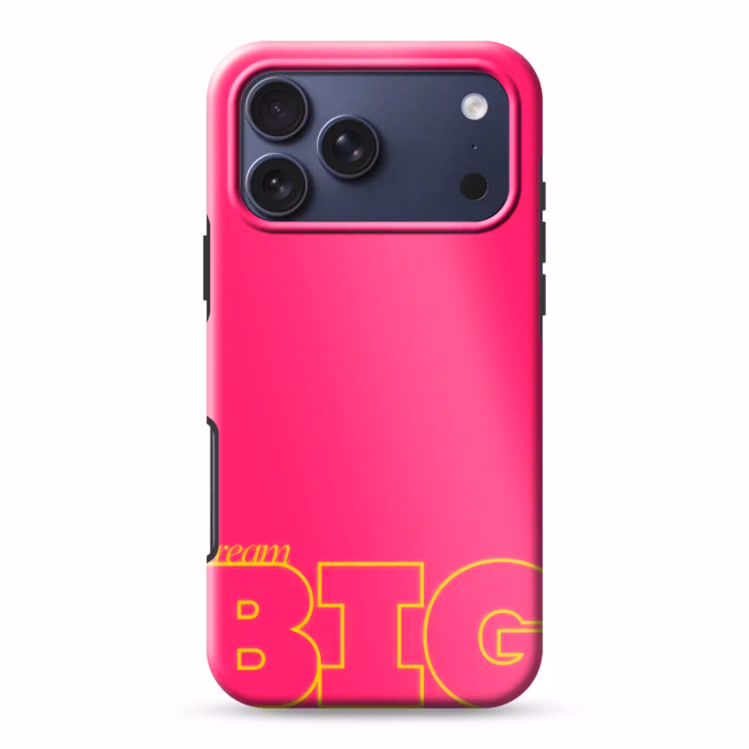 Minimalistisch - Roze - Dream big - Grafisch Toughcase MagSafe Apple iPhone 17 Pro Max klein -3d