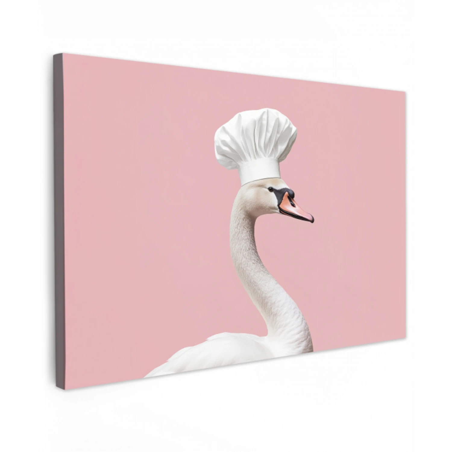 Zwaan - Koksmuts - Mooi - Klassiek Tuinposter op houten frame 2 cm dik klein -3d