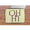 Oh hi - Geel - Monogram laptophoes neopreen klein -tafel