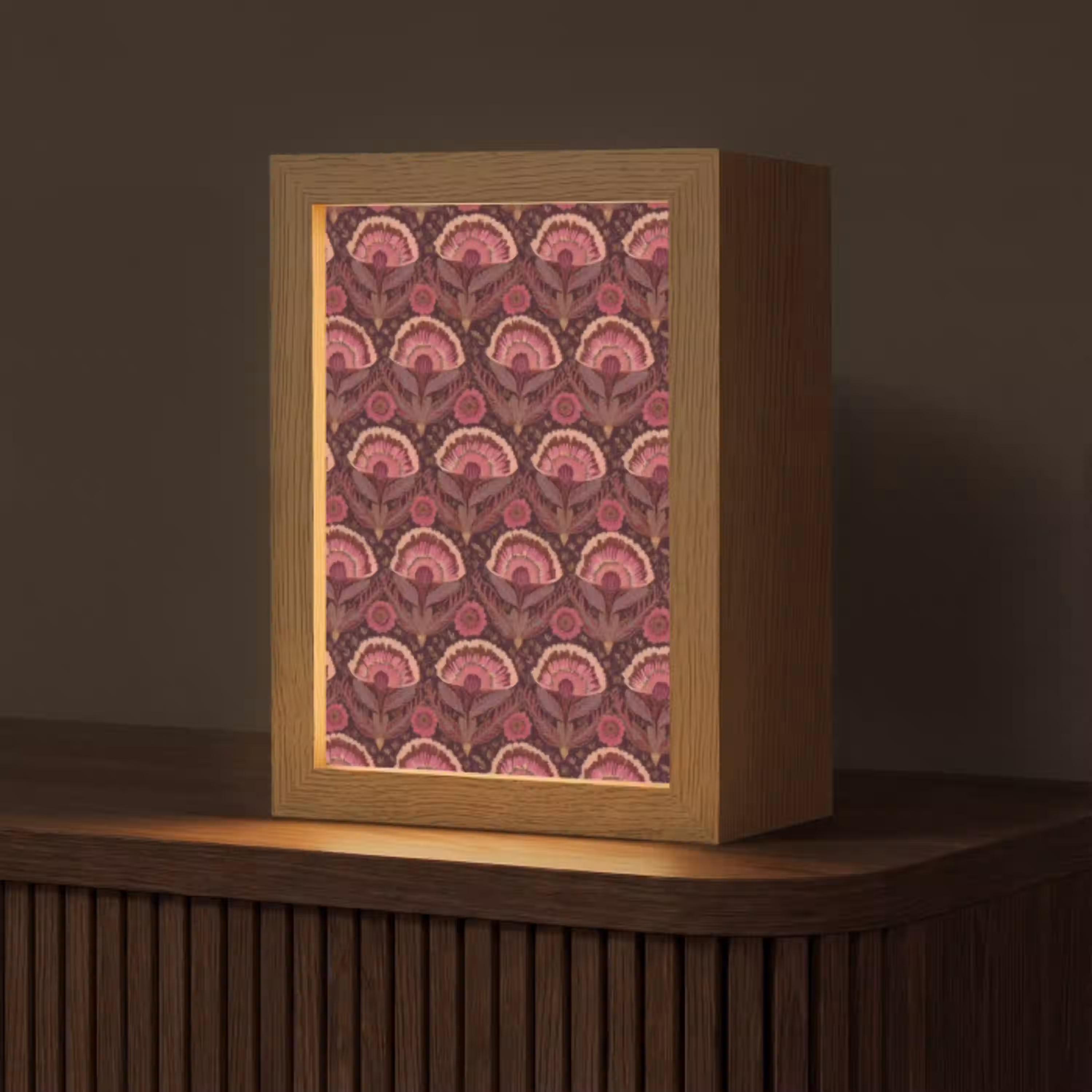 Antiek - Bloemen - Kleurrijk Light Box met kabel (Tafellamp) klein 925 -z3d_website